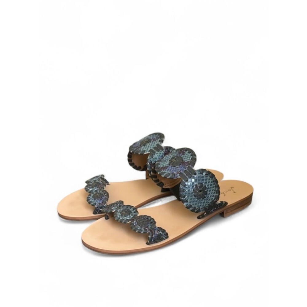 Jack Rogers Lauren Blue Slide Sandals sz 6